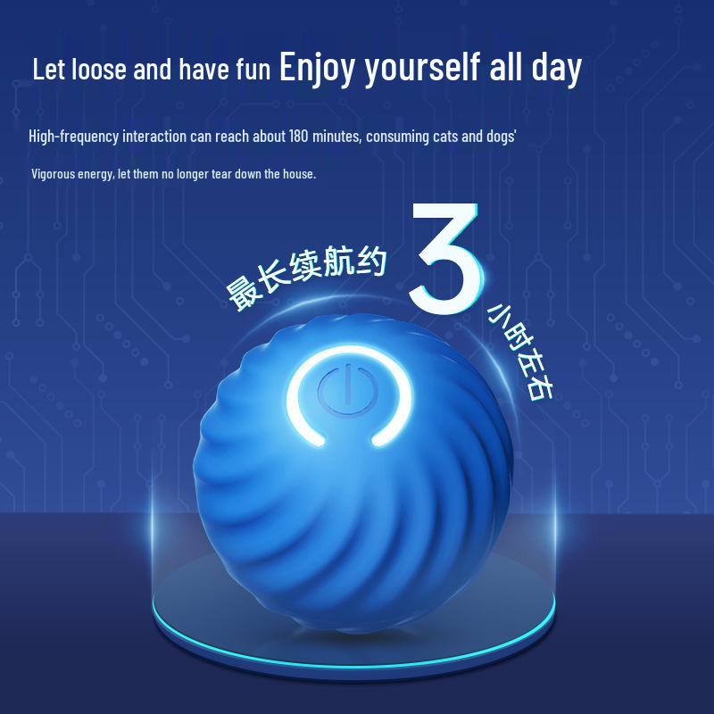 New Dog Toy: Bounce-Resistant Ball, Auto Teaser, Self-Entertainment & Stress Relief
