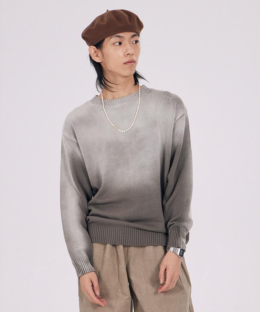 AT THE MOMENT Vintage Brushed Cotton Knit_Gray