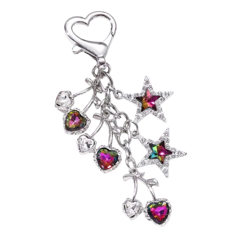 Lovely Bowknot Schoolbag Pendant Keychain Bowknot Chic Sweet Heart Cartoon Charm for Boys Girls Collectible Art