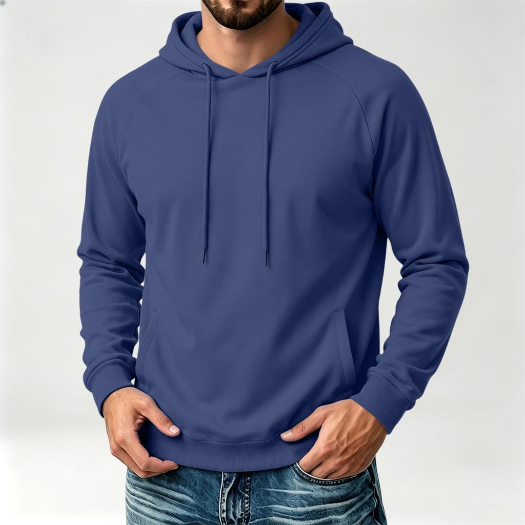 Stijlvolle Heren Hoodie met Raglanmouwen, Lange Mouwen, Casual Pullover Sweatshirt voor Dagelijks Gebruik