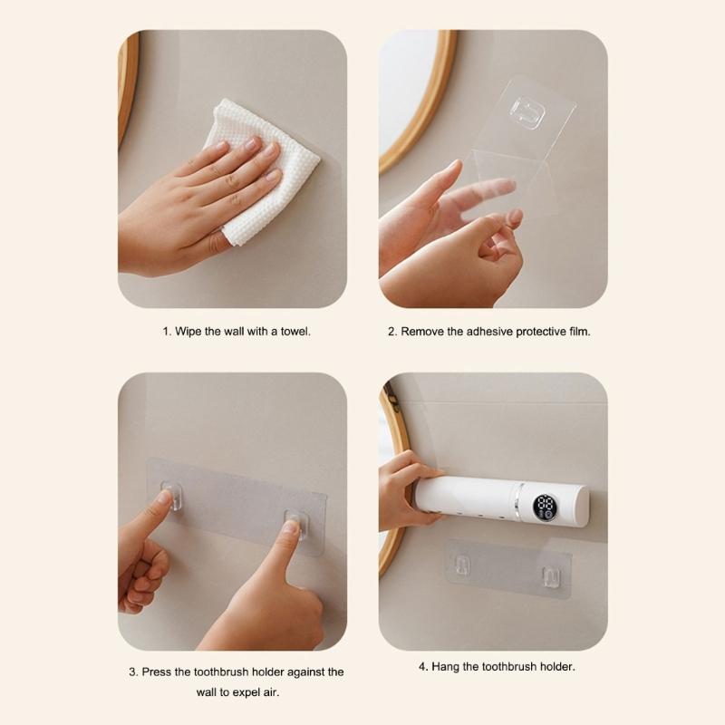Rechargeable Toothbrush Holder with UVC Disinfectant Dryer Design Space Saving Wall Mounted Bathroom Toothbrush Organizer