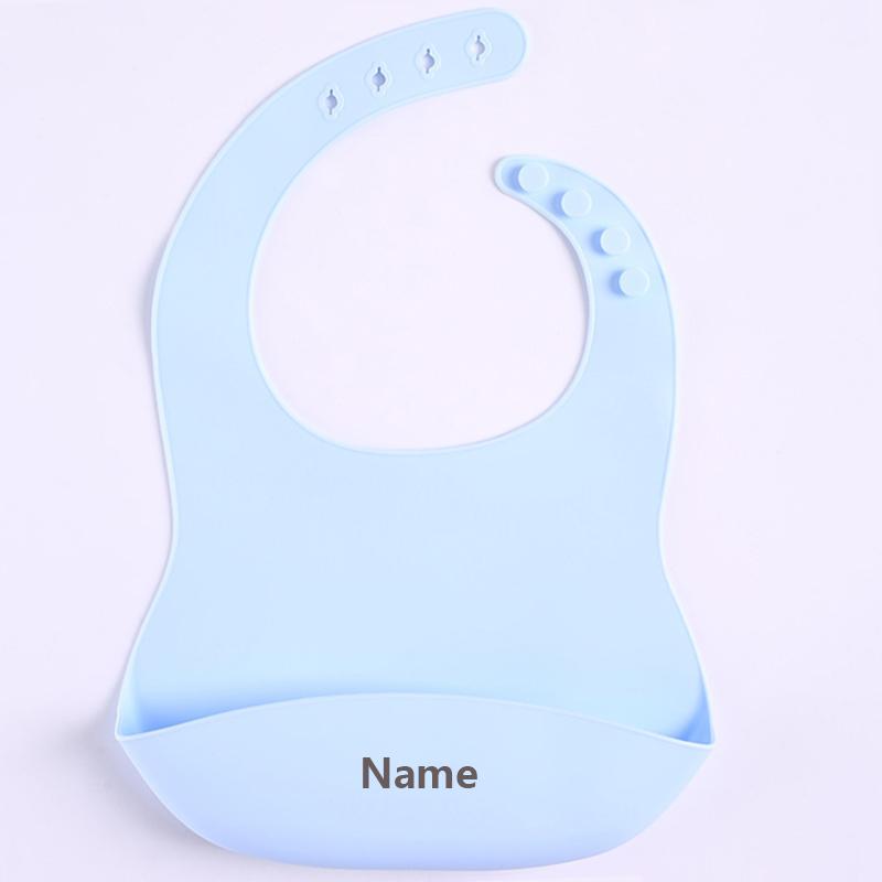 Silicone Bib Infant Drool Catcher Including Free Name High Quality Durable Design Safe for Children Engraving Imaginative Gifts Ideal for Boys Plus G