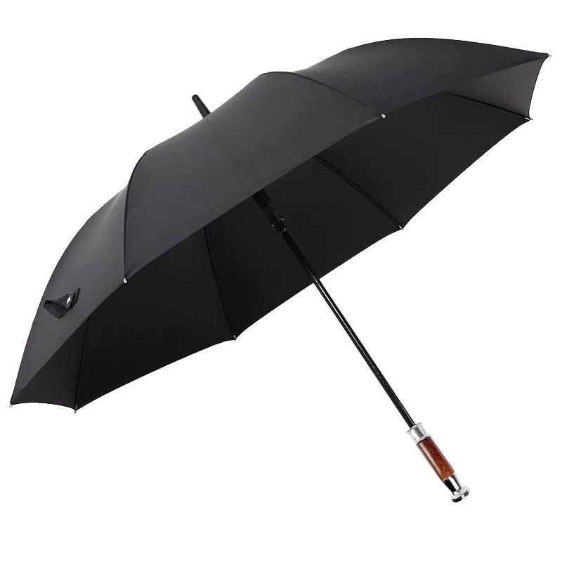 New Business Golf Umbrella Reinforced Long Handle Fiber Straight Pole Umbrella American Retro Gift Advertising Umbrella чёрный