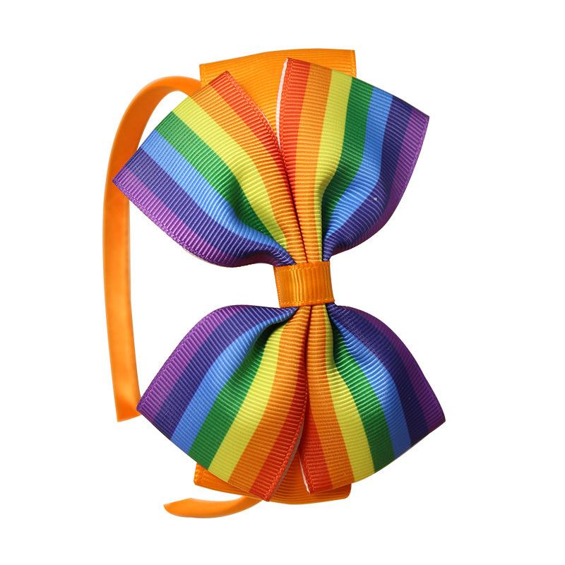 

Европейская и американская полиэстеровая ребристая лента, детская повязка на голову с бантом, с трехслойным обернутым узлом и цветком ручной работы.