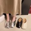 2025 new Korean version of gentle fairy soft flat bottom casual one-pedal Muller single shoes bag head half slippers women's outer wear