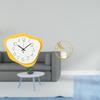 Acrylic Clock Sculpture Modern Metal Figurine Hanging Timepiece Silent Ornament for Office Holiday