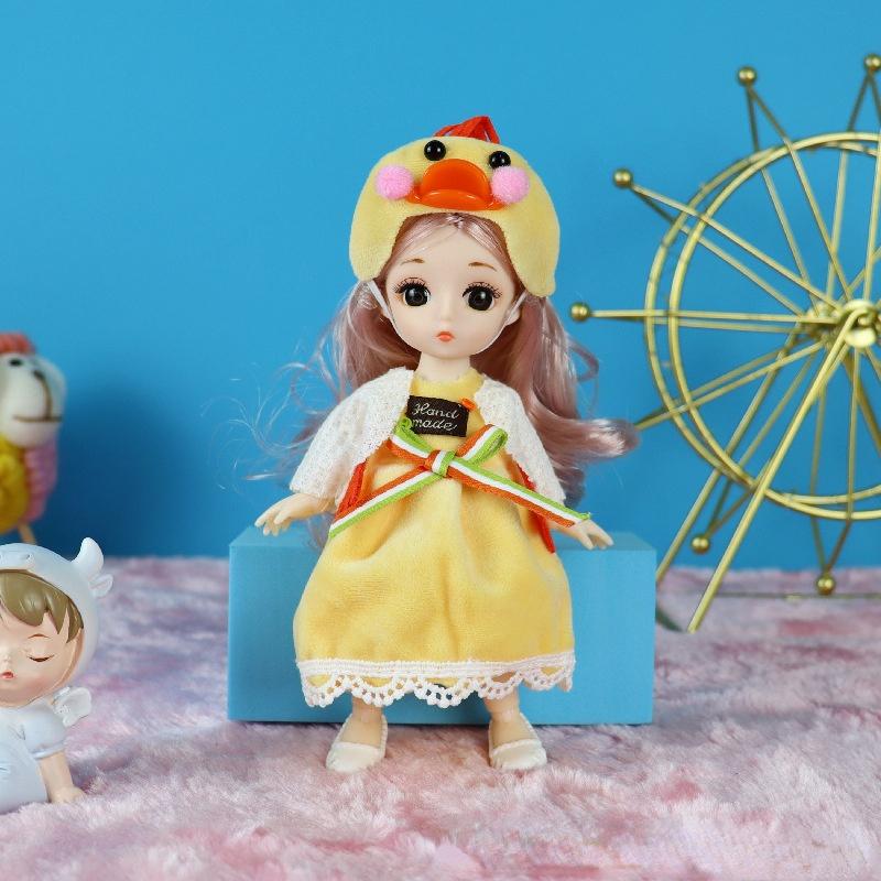 17CM mini pohyblivá 13kloubová panenka Dívčí hračka 3D Big Eyes BJD Princess Kompletní oblečení Kolekce šatů Dětská panenka Dárek
