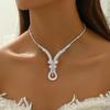 Zircon Water Drop Choker Necklace - Elegant Luxury Jewelry for Autumn & Winter Dresses
