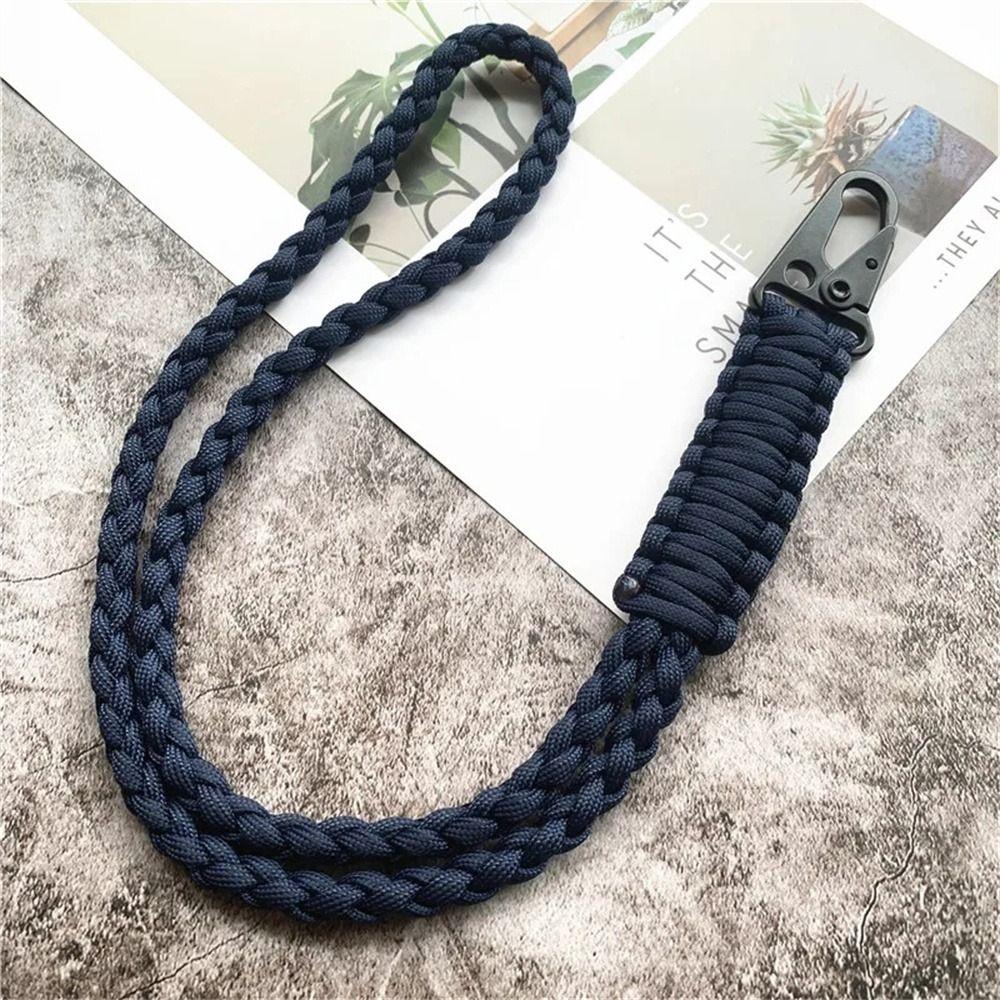 Metal Clip Paracord Neck Lanyard Parachute Rope Umbrella Rope Keychain  Outdoor Survival