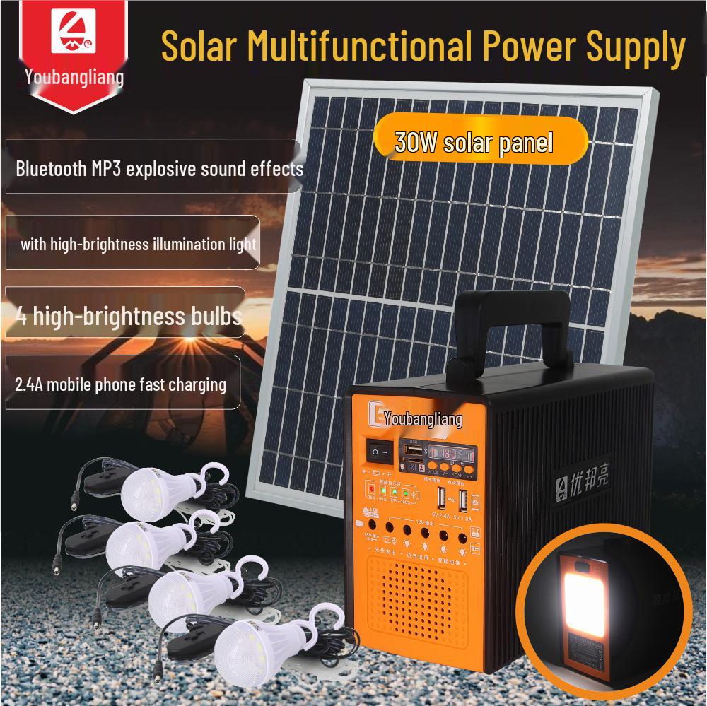 Solar Light Home System: Portable Power, Bluetooth Music, Multifunctional Lighting