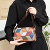 Damen Weiches Leder Patchwork Schultertasche Umhängetaschen Freizeittaschen Modetaschen Femininer Stil