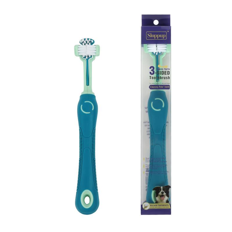3-Sided Pet Toothbrush Multi Angle Dental Care Dog Toothbrush Bad Breath Cleaning Teeth Care Tool Cleaning Brush