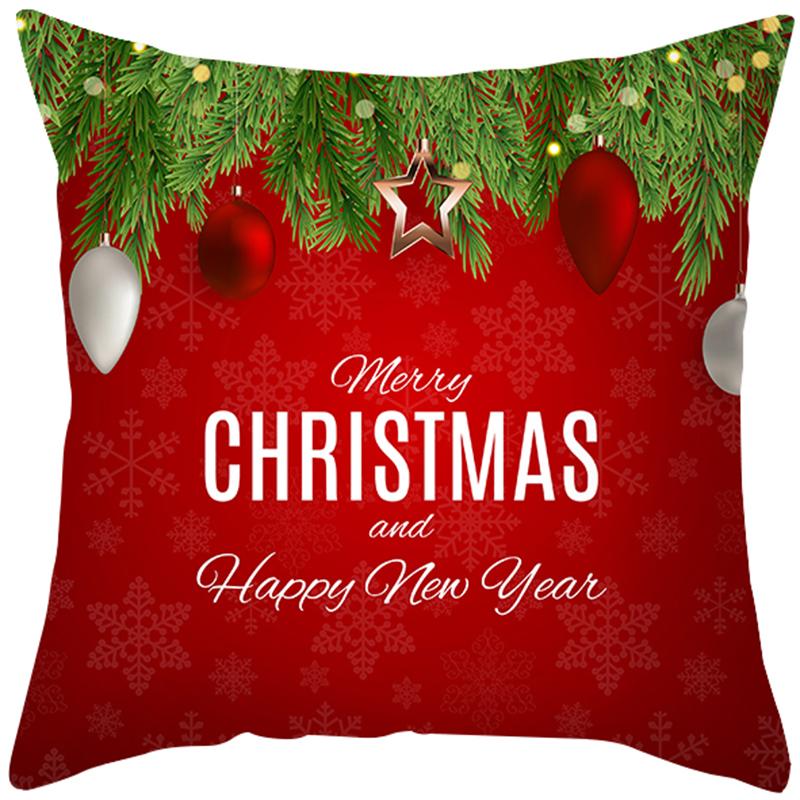 Față de pernă de Crăciun Sofă Dormitor Cameră Anul Nou Decor Acasă Vesel Sărbătoare Cadou 45x45 cm
