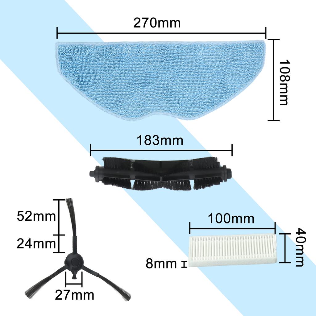 For Tefal For For X-Plorer Serie 75 S+ Robot Vacuum Cleaner Kits Roller Brush Mop Cloths Side Brushes Replacement Parts
