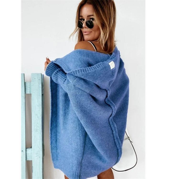 European American Knitted Bat Sleeves Cardigan Sweater Autumn Winter Fashion