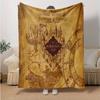 The Marauder's Map Hogwarts Castle Wall Art Print PosterPrint Blanket, Soft Blanket For Sofa Office Bed And Travelling Daughter Birthday Gif