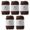 Raw Wool Acrylo Super 50g Made In Set of 5 Balls Dark Yarn, L, Bulky, (approx. 55m), Japan, (19. Brown)