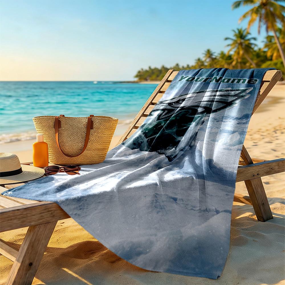 Philadelphia Eagles Personalized Name Beach Towel Soft Durable Quickdry Perfect For Traveling Yoga Camping And Swimming