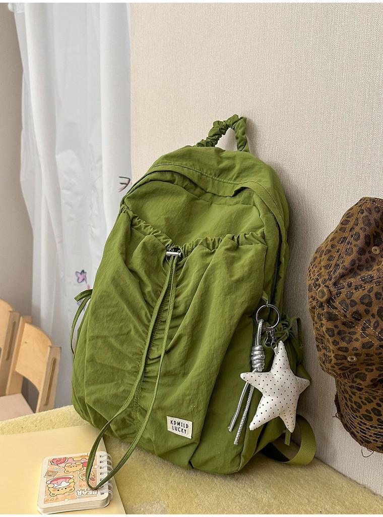 Schoolbag Student School Bag Solid Color Backpack Women's Travel Light Outdoor Sports Mountaineering Bag Korean Leisure Folded School Bag Women's