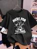 Here For The Beer Prints TShirts Women Summer Cotton Short Sleeve Tops ONeck Comfortable Loose T Shirt Casual Womans Clothes