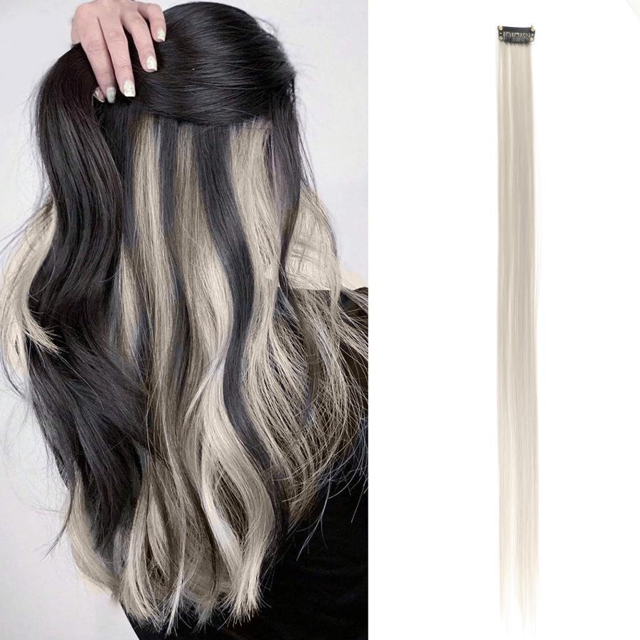 Colorful Invisible Clip-In Hair Extension: High-Temperature Silk for Highlighted Straight Hair