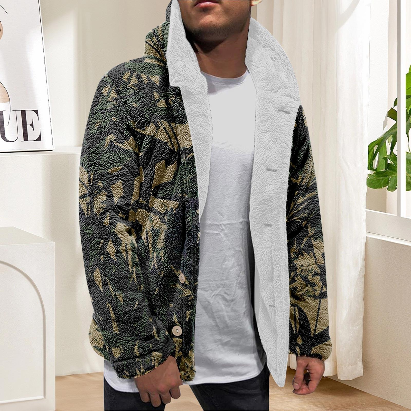 

Толстовка с капюшоном для мужчин, большие пальто с капюшоном, куртка, свитер, топы, верхняя одежда, зимний кардиган на пуговицах XXL тёмно-синий