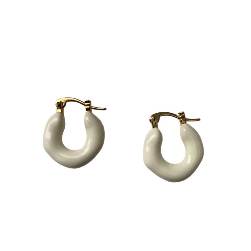 Vintage U-Shaped Irregular Drop Oil Earrings for Women Ladies Simple Individualistic Fashion Earrings Buckle Daily Jewelry Gifts