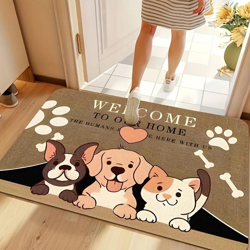 1PC Cute mat fox pattern Door Mats Kitchen Rugs Non-Slip Pop design Bathroom Rugs Bath Mat Carpet for Home Sink Laundry Decor