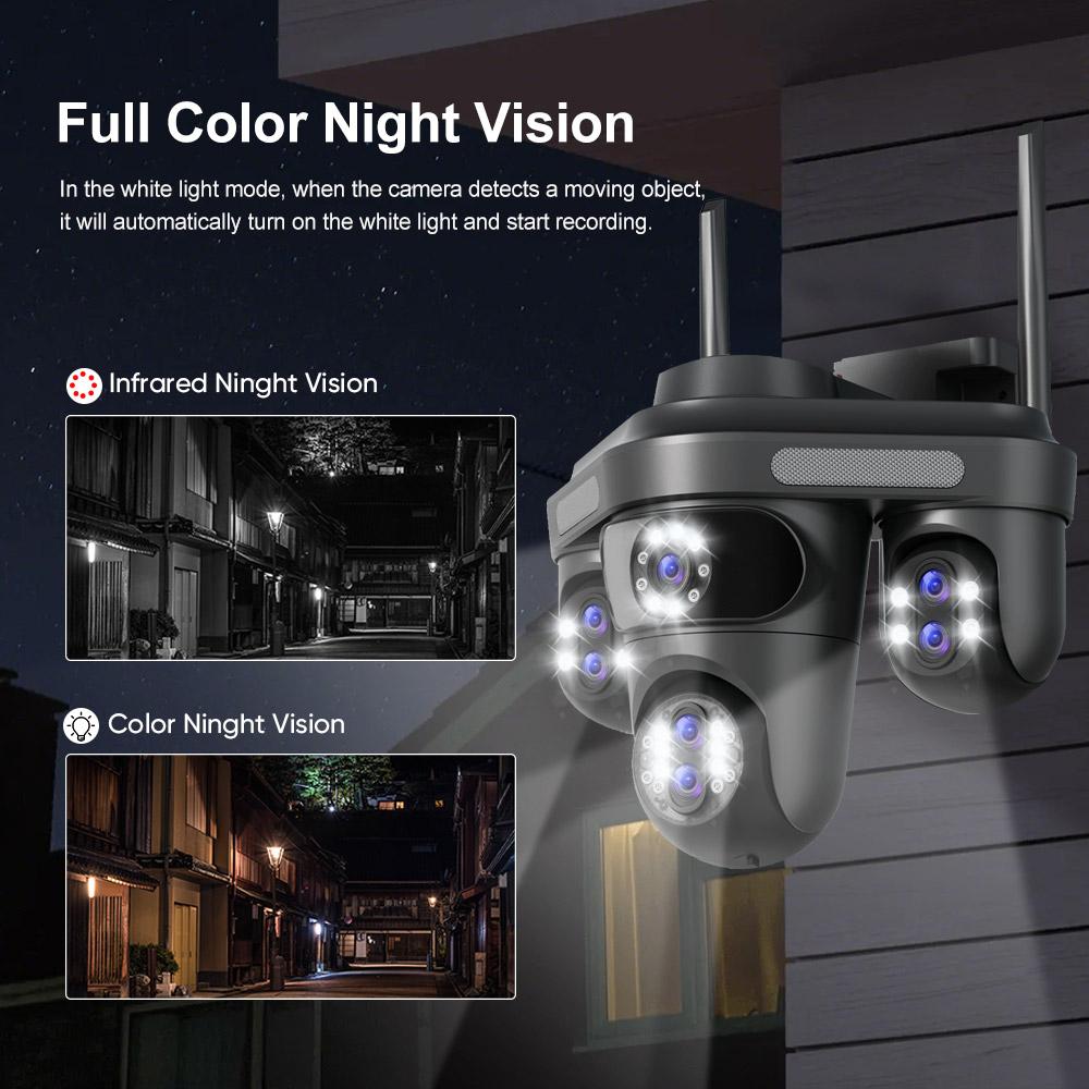 NIBIOK 30X suumigaamera välistingimustes veekindel WiFi-kaamera HD 35MP 7 objektiiv IP CCTV öönägemine liikumise jälgimine kahesuunaline intercom IP-kaamera