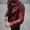 Giacca in Pelle da Motociclista Punk da Uomo S Slim Fit con Manica Punk, Zip e Collo a Revers