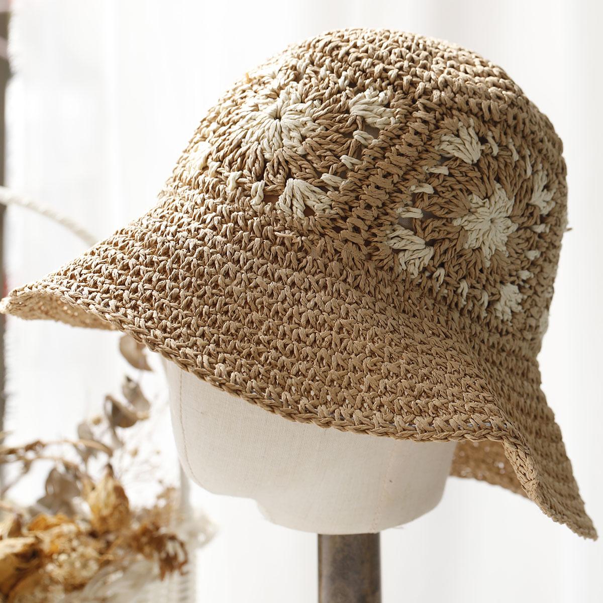 

Fisherman s Womens Straw Hats crochet hat bucket hat UV Protection Sun Visor beach hat Garden hat Visors Women Summer hat Cap 56-58cm хакі