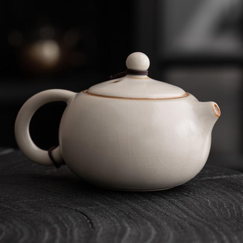PINNY 170ML Ceramic Xishi Ru Kiln Teapot Traditional Crackle Process Tea Pot Retro Traditional Chinese Drinkware