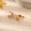 European and American French Croissant Earrings Earrings Light Luxury Premium Temperament Women's Earrings Stainless Steel Diamonds