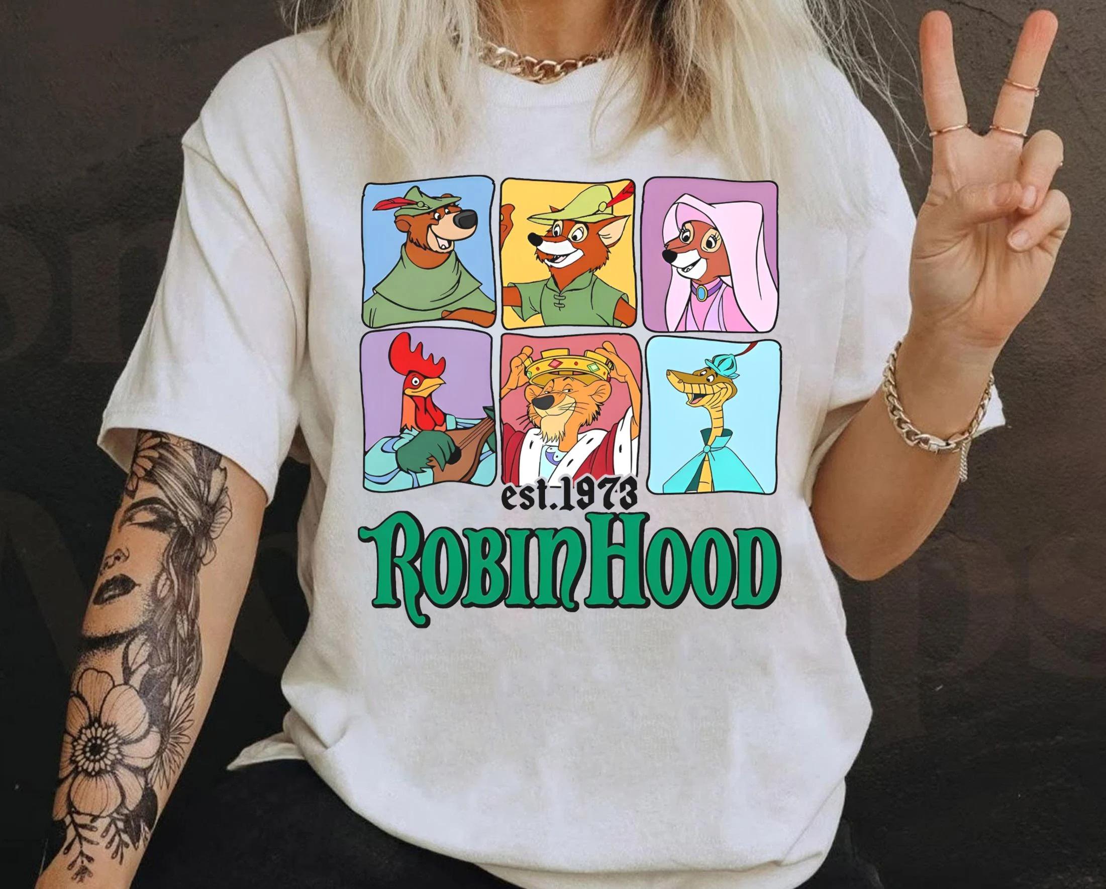 Retro    Robin Hood Characters Est 1973 Sweatshirt     Family Outfits Tshirt Walt    World Tee   land Trip S