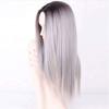 Synthetic Long Straight Wig for Women Middle Part Wig with Dark Root Cosplay Party Heat Resistant