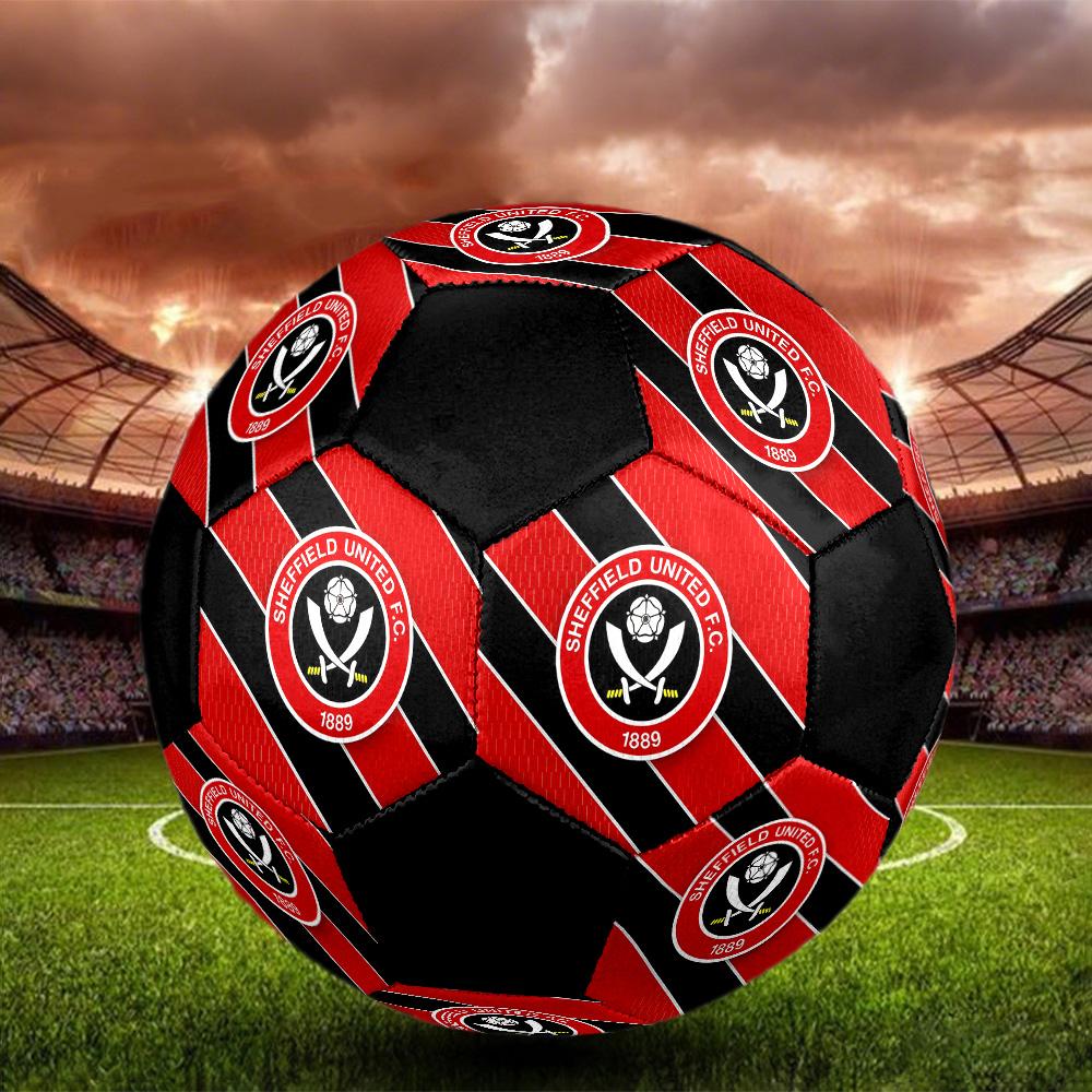 Sheffield United F.C. Pallone da Calcio Colorato Per Tutte le Età Cucito a Macchina PVC Pronto per la Competizione Resistente Ad Alto Rimbalzo.TAGLIA5