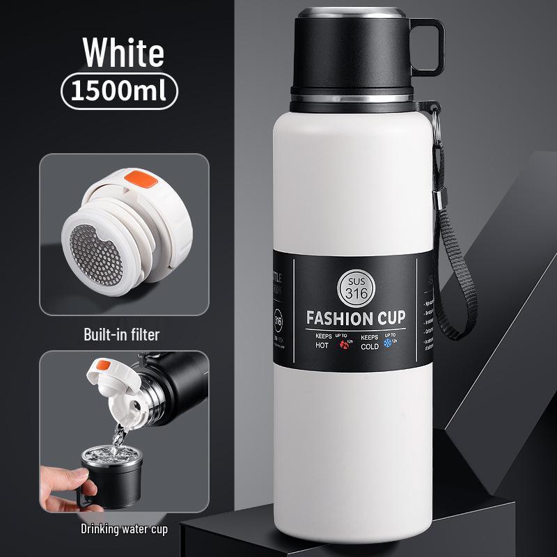 Large Capacity 304 Stainless Steel Insulated Portable Thermos Cup with Tea Separation
