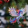 Pferdeornament Acryl 2D Flach Realistisches Pferd Hängeanhänger mit Lanyard Weihnachtsbaum Feiertags-Heimdekoration