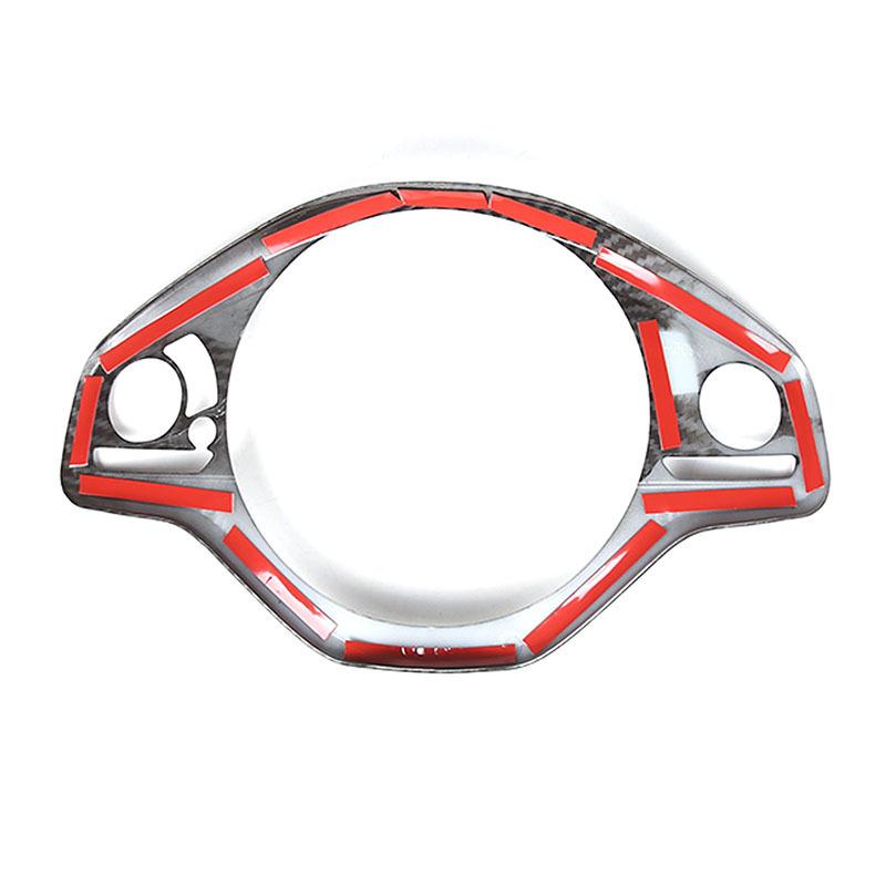 ABS Carbon Fiber/Red For Honda N-BOX JF3 JF4 2017- Car Steering Wheel Button Decorative Frame Car Interior Accessories