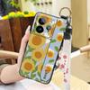 Wristband Anti-knock Phone Case For Realme GT7 Pro Kickstand Fashion Design Back Cover Phone Holder Waterproof Flower