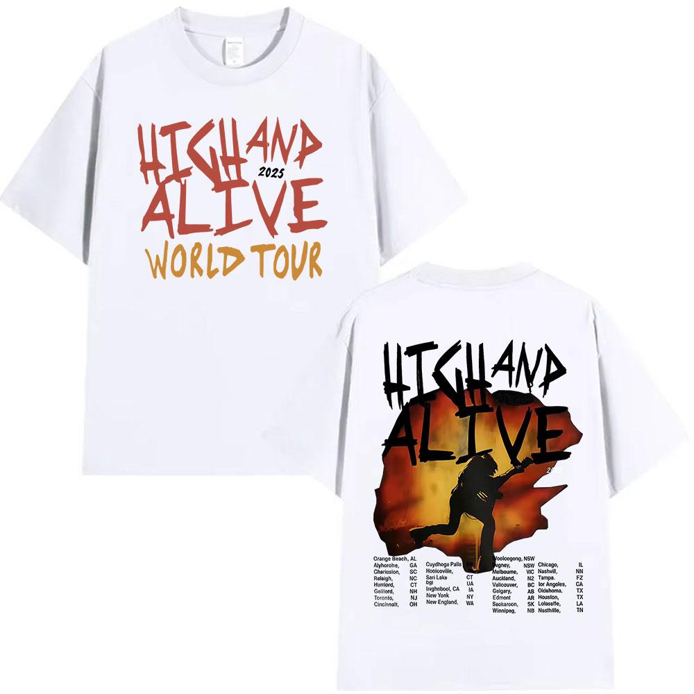 2026 Vintage Keith Urban High and Alive World Tour Tshirt Mens Hip Hop Gothic Cotton Short Sleeve Fans Gift Streetwear