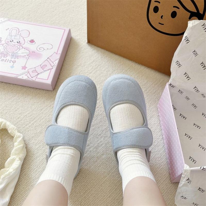 

Flat bottom round head single shoes rubber imitation leather shallow mouth front lace-up low-top shoes low heel (less than cm) 35 синий