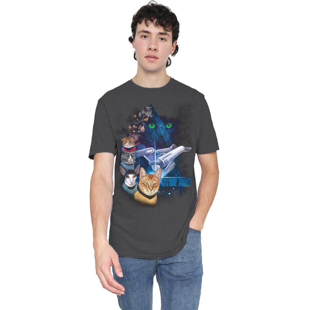 STAR TREK Unisex Adult Feline Galaxy T-Shirt