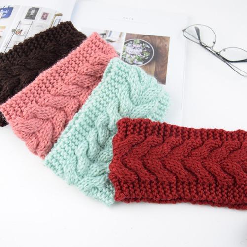 European American Handmade Elastic Yarn Women's Headband Autumn Winter Warm Hair Accessories Ear Protection Twist Knitted Design
