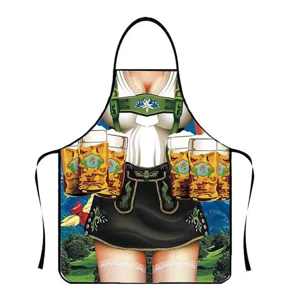Personality Oktoberfest Apron Funny German Beer Aprons Kitchen Cooking Apron for Men Women Friends Costume BBQ Party