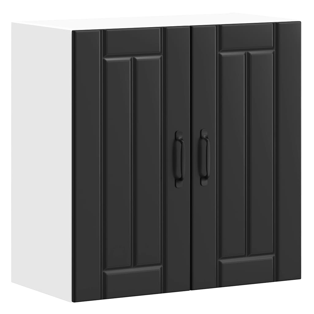Kitchen Wall Cabinet "Lucca" Black Glued Wood