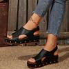 2025 New Women's Slope Heel Sandals Women's Summer New Rivet Fashion Casual Thick Bottom Sandals, Slippers
