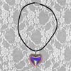 Collana Grande Cuore d'Amore Ciondolo Catena Clavicola Punk Catena Nera in Corda Ciondolo in Vetro Collana Choker Ornamento di Compleanno