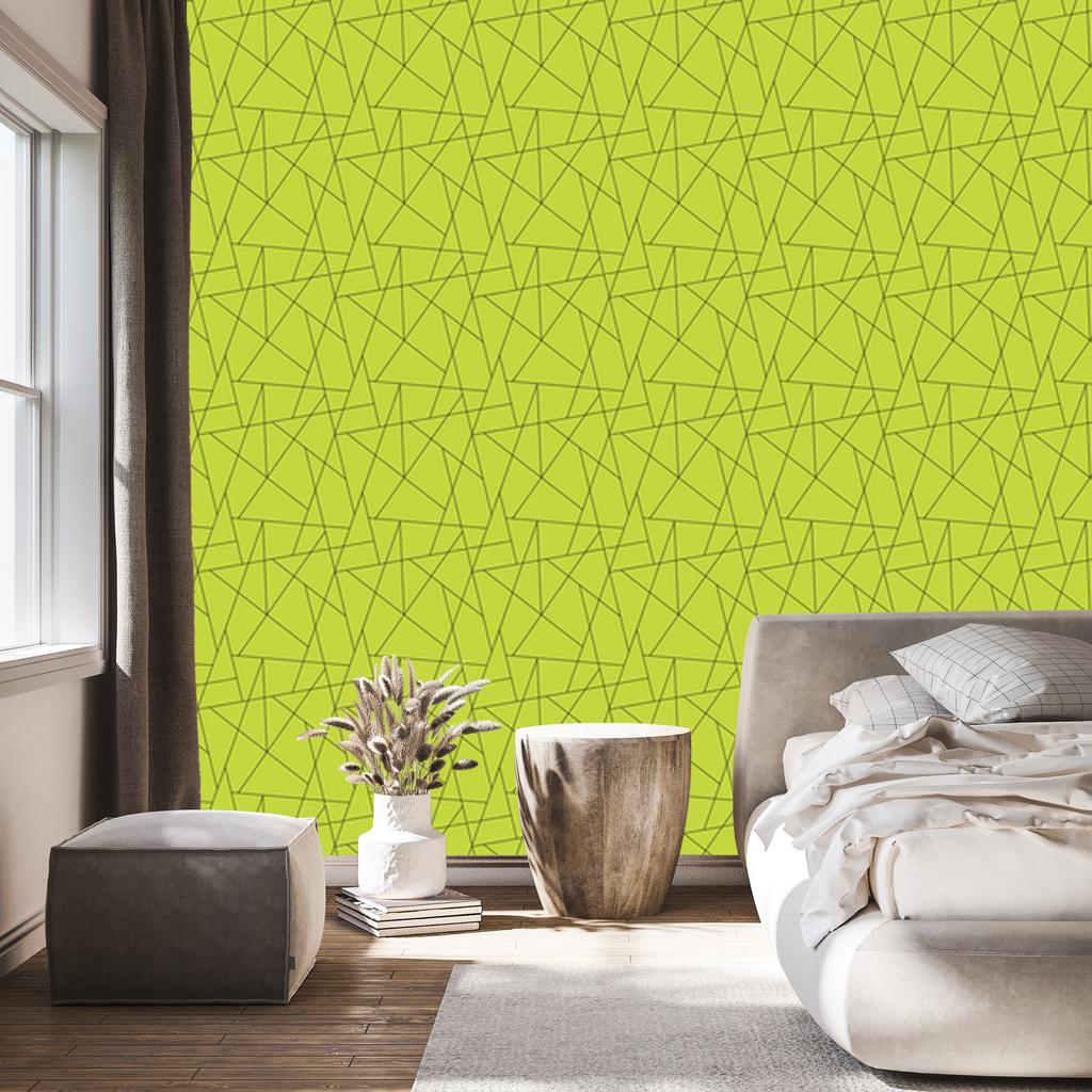 Wallpaper Geometric Pattern Lime Background, Lime Center 50x1000