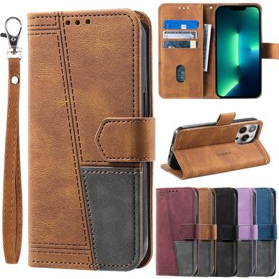 Retro Leather Case with Card Slot Stand for iPhone 15 14Plus 13 12 11 Pro Max XSMax 7 8 Plus/Samsung S23 S22 S21 Ultra Plus S21 S20FE A13 A53 A14 A54